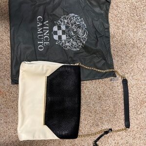 Vince Camino evening bag, white leather with